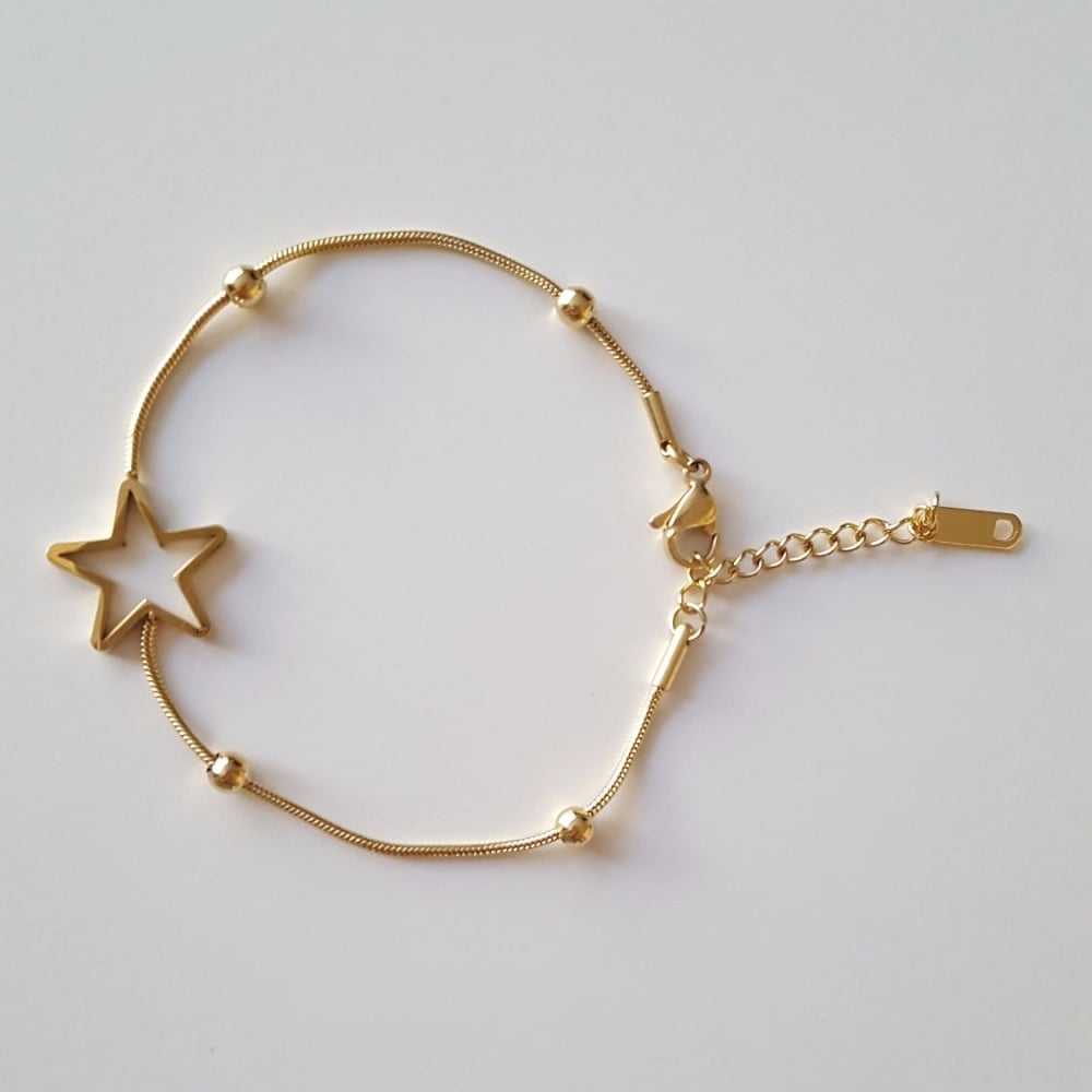 Real Gold Plated Women Bracelet Star 