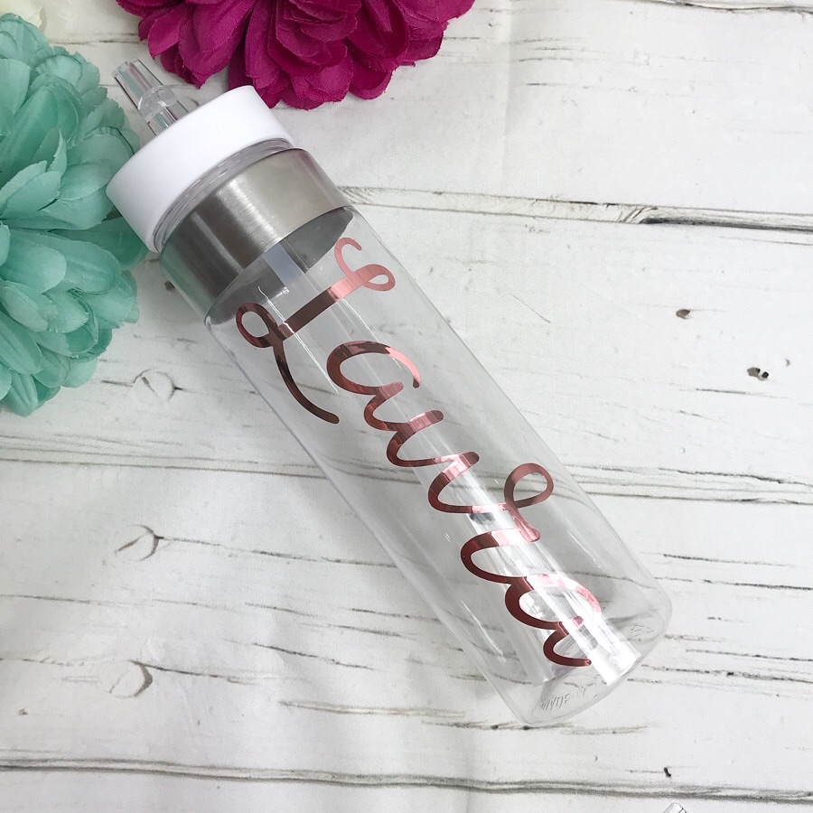 Personalised water bottles with straw