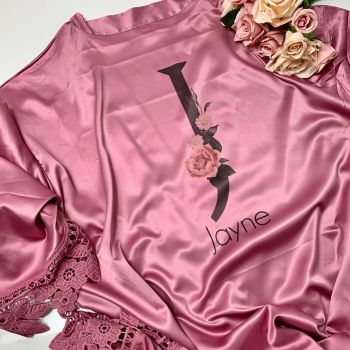 Lace Edge Personalised Satin Robes