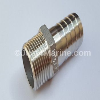 Hosetail Adapter Male Stainless Steel 316 Marine  - 1" x 30mm