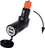Double USB Plug In Cigarette Lighter /Current Socket - Watertight Cap 12/24V 3.1A