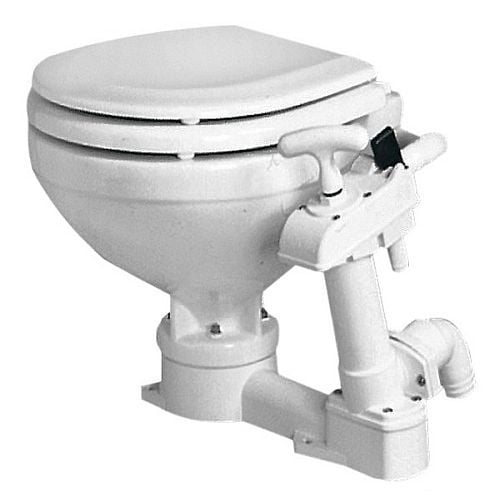Manual Toilet White Porcelain - Soft Close Compact