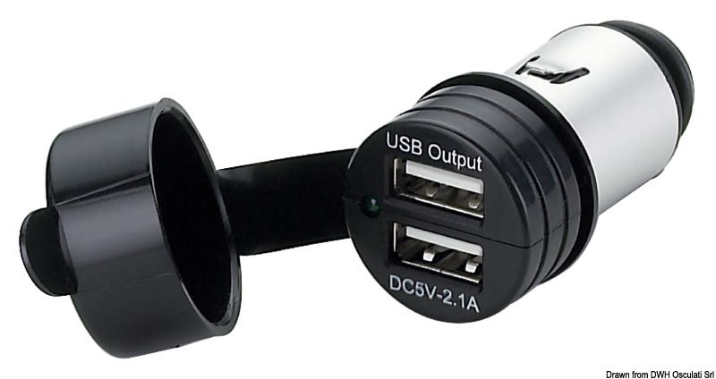 Twin 12V Adaptor with Dual USB