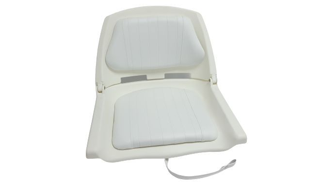 Boat Seat with Folding Backrest - White