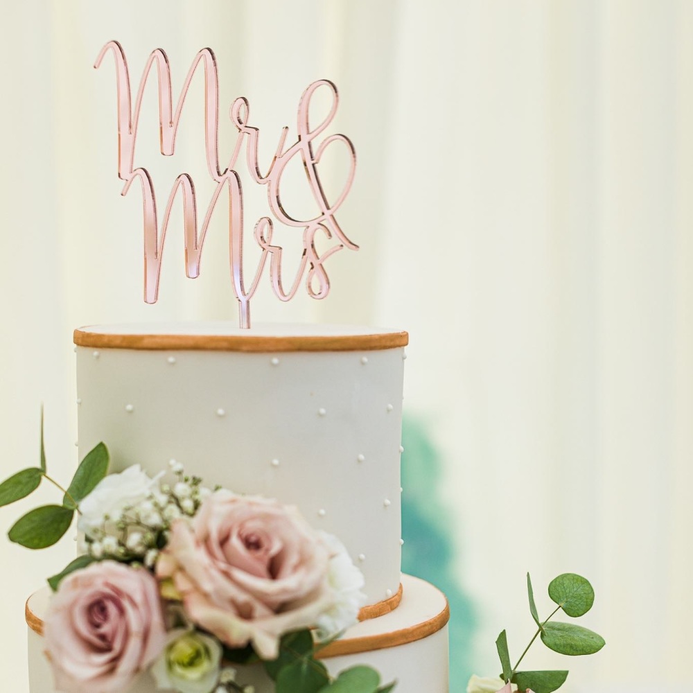 'Mr & Mrs' Cake Topper
