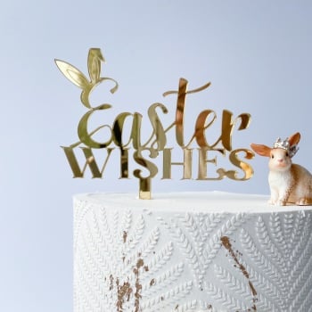 MUMBLES - Spring 'Easter Wishes' Cake Topper and '& Bunny Kisses' Charm