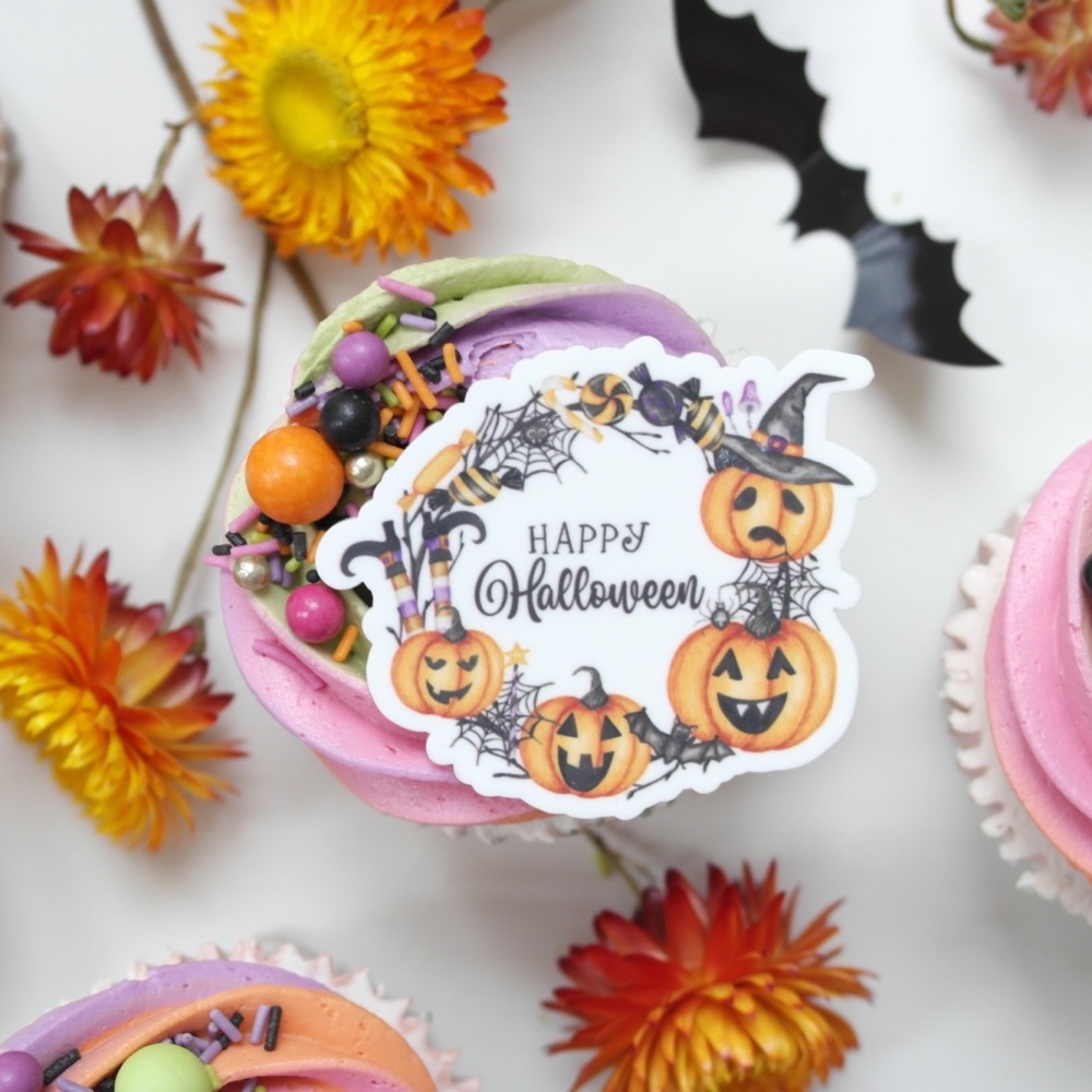 PRETTY IN PRINT - Happy Halloween Printed Charms / Topper