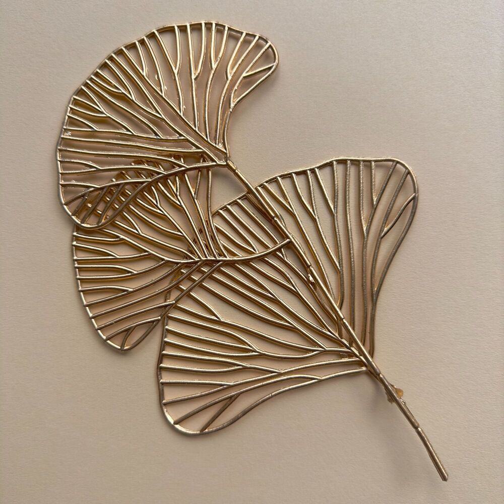 Artificial Gold Ginkgo Leaf Stem