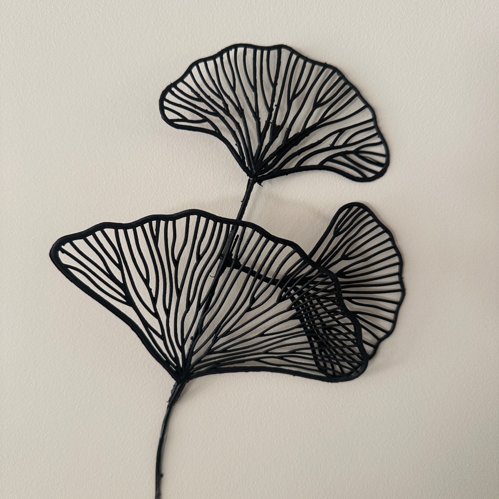 Artificial Black Ginkgo Leaf Stem