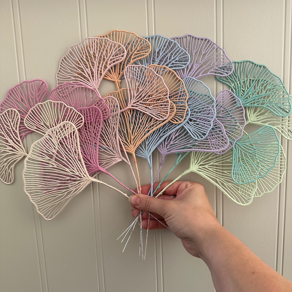 Artificial Pastel Ginkgo Leaf Stem