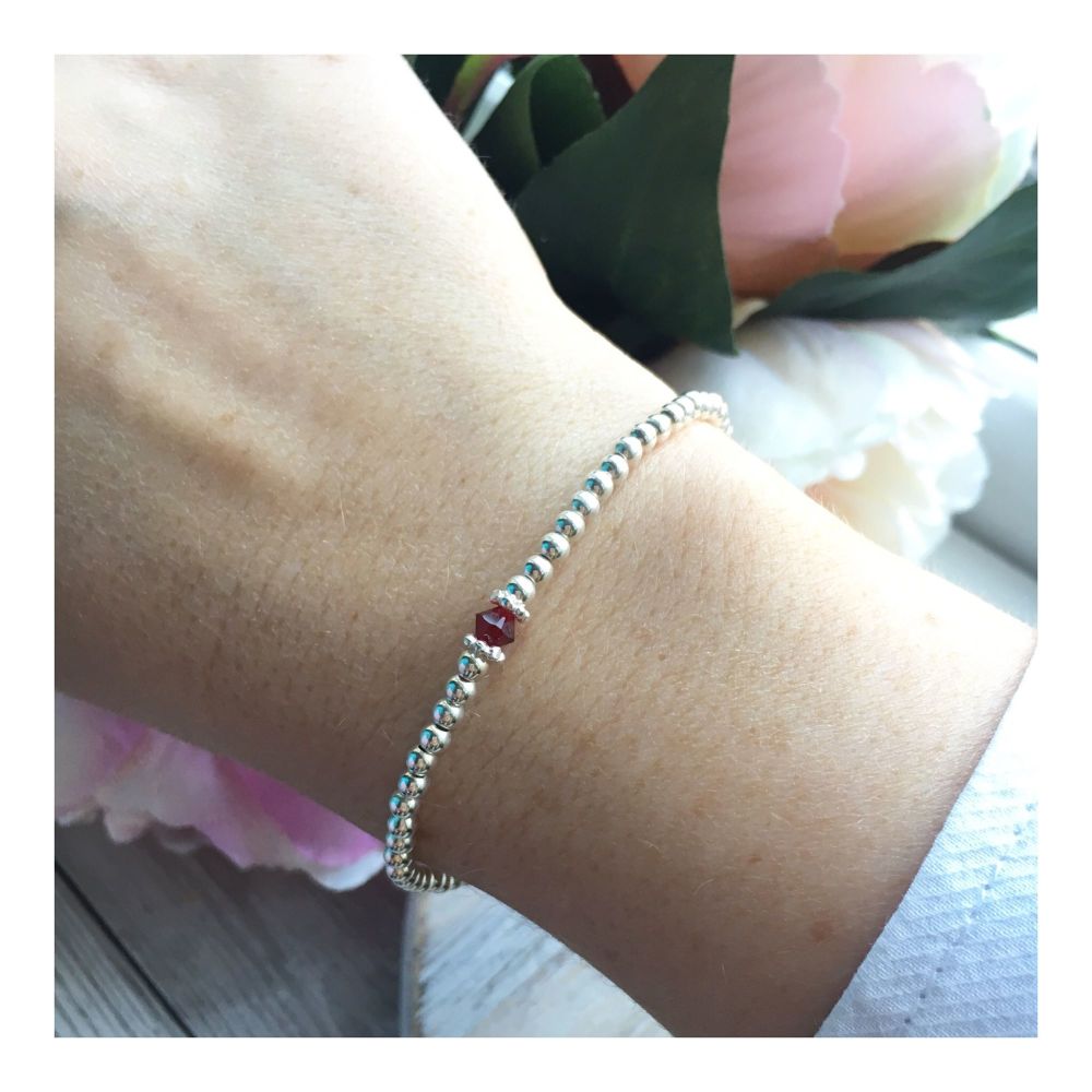 Swarovski Crystal Birthstone Bracelet- January