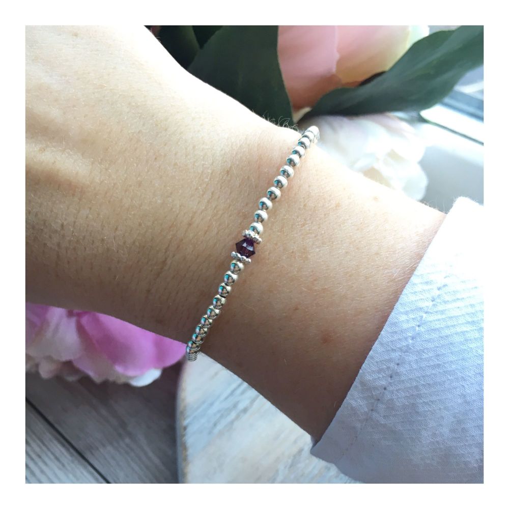 Swarovski Crystal Birthstone Bracelet- February