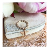 Silver & Rose Gold Mix Bee Ring