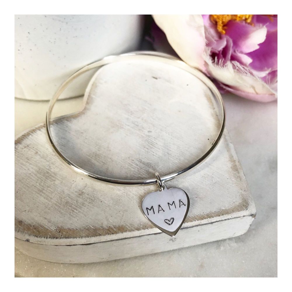 Personalised Bangle With Heart 