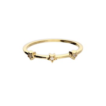 Triple Star Ring in Yellow Gold