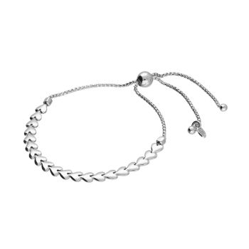 Arrow Heart Slider Bracelet in Sterling Silver