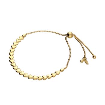 Arrow Heart Slider Bracelet in Gold