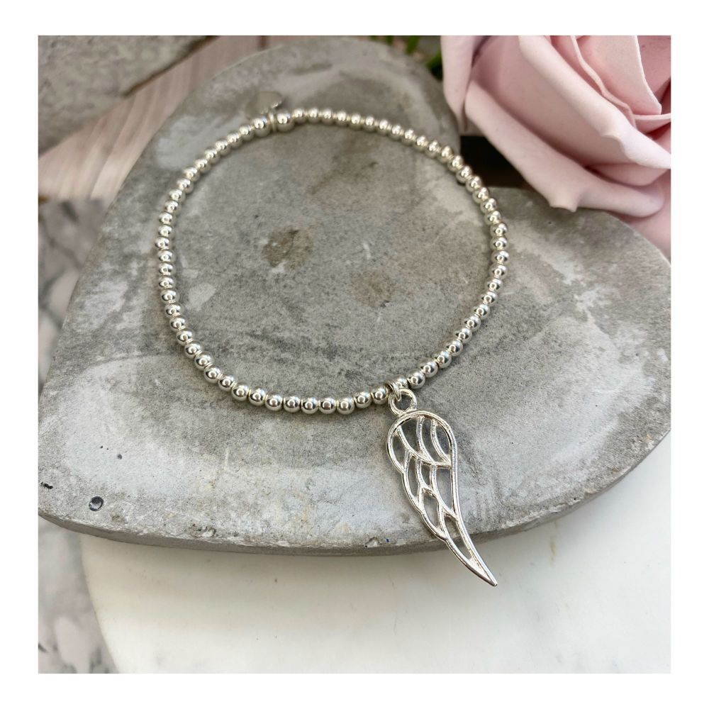 Midi Sterling Silver Bracelet with Silver Wing