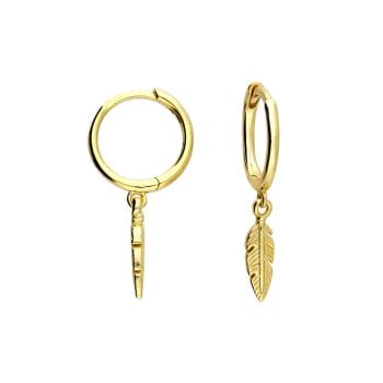 Feather Mini Hoop- 18ct Gold