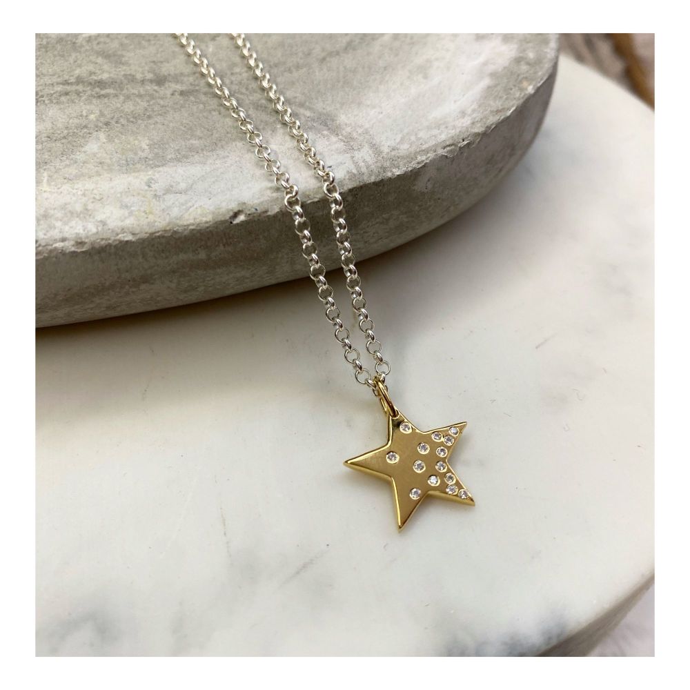 Sparkle Star Pendant in 18ct Gold