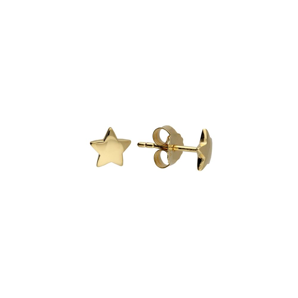 Midi Star Stud in Sterling Silver with 18ct gold