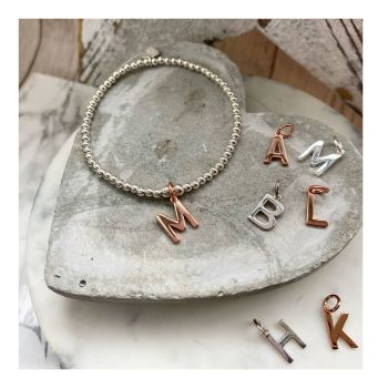 Midi Bracelet with Solid Initial Charm