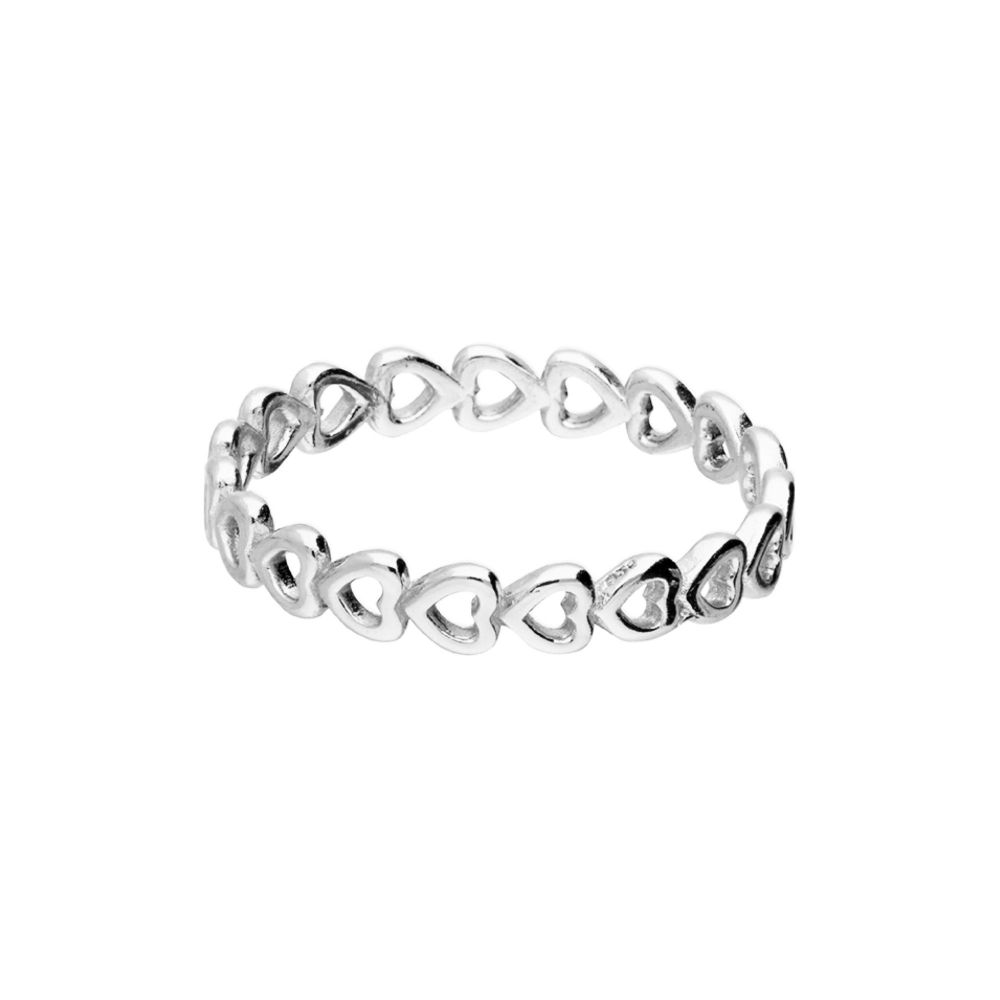 Open Hearts Band- Sterling Silver