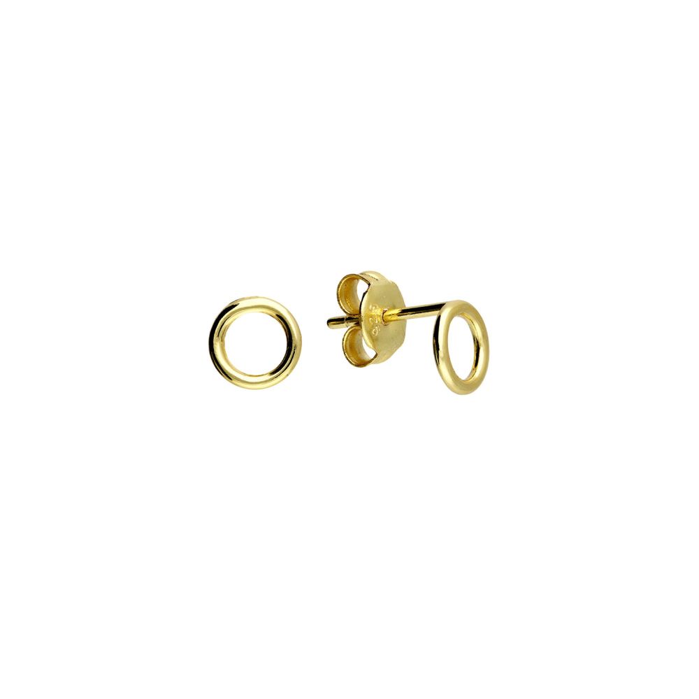 Halo Circle Stud Earring- 14ct Gold