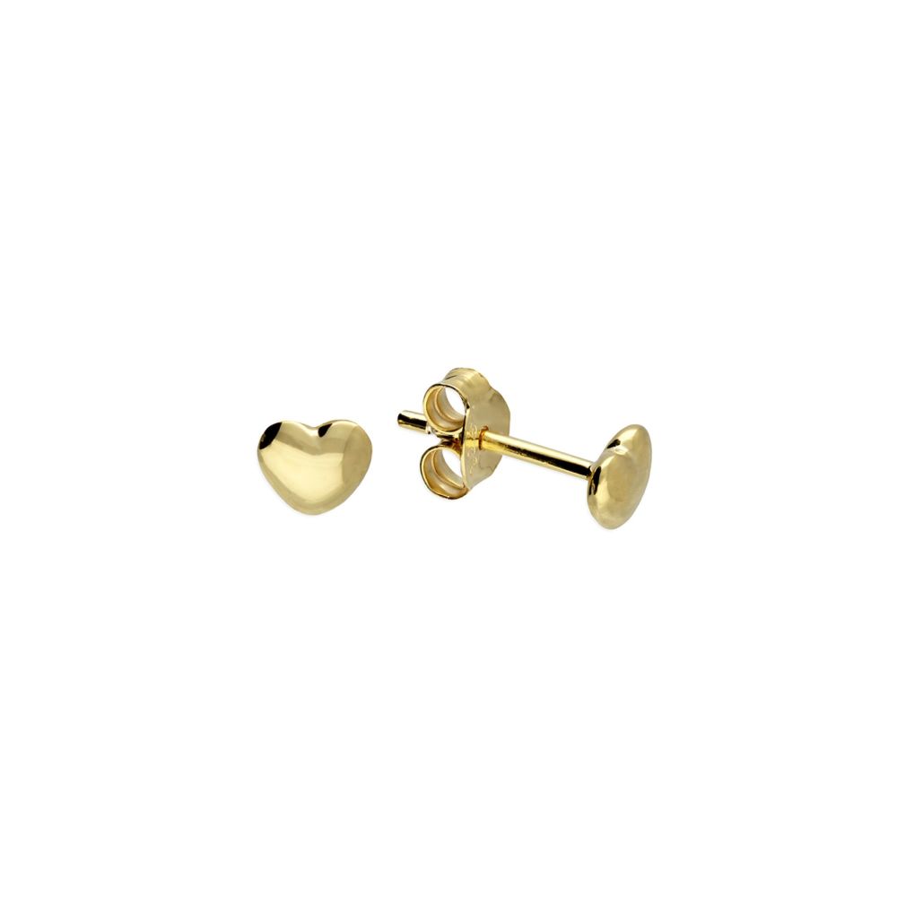 Tiny Solid Heart Stud Earring 18ct Gold