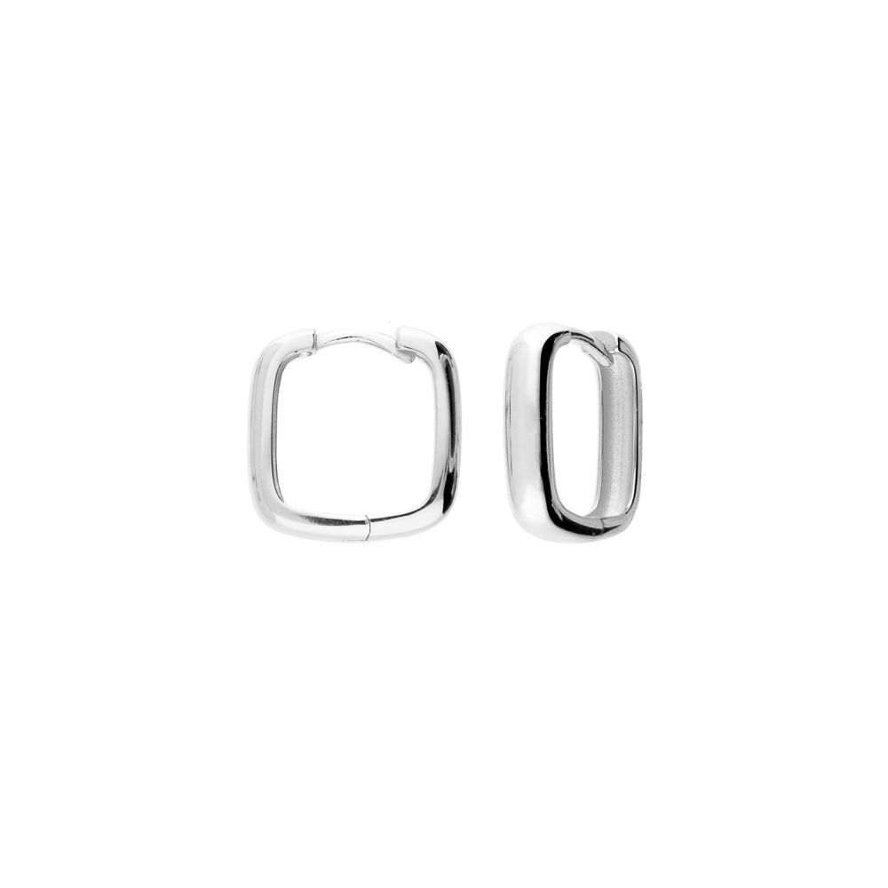 Sterling Silver Squared Hinged Hoops