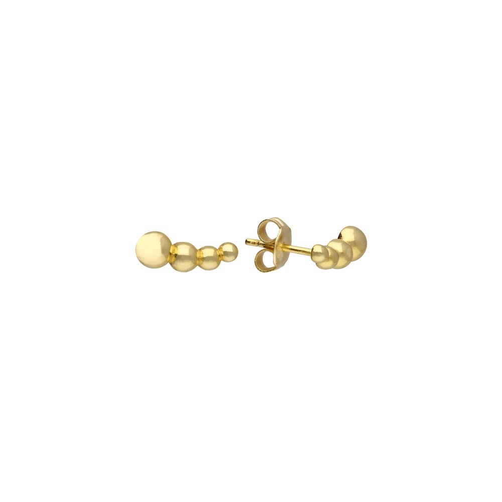 Crawler bead stud in  14ct gold