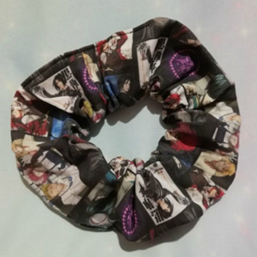 Scrunchie Made With Black Butler Inspired Fabric - Mosaic 