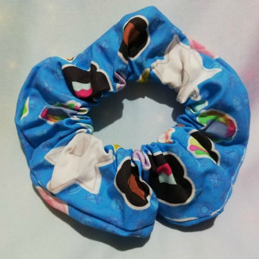 Scrunchie Made With Stephen universe Inspired Fabric - Faces