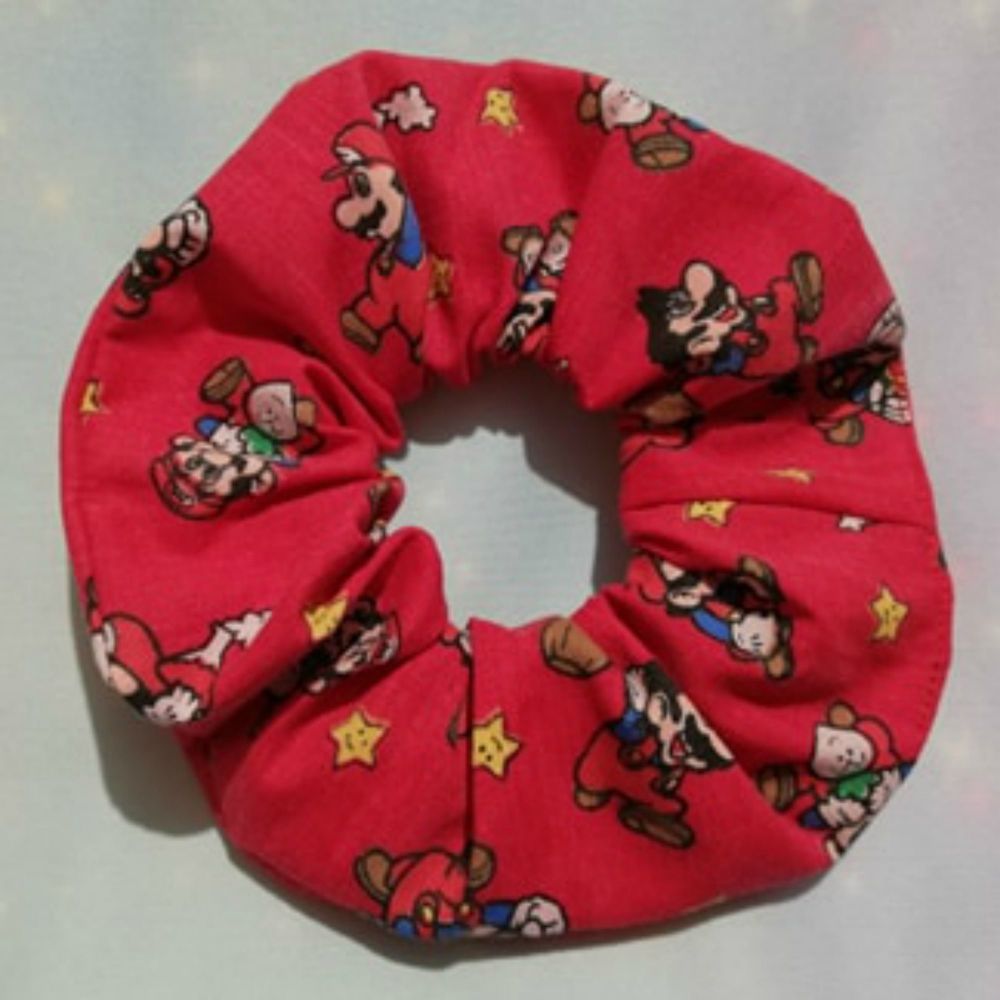 Scrunchie Made With Vintage Super Mario World Fabric 