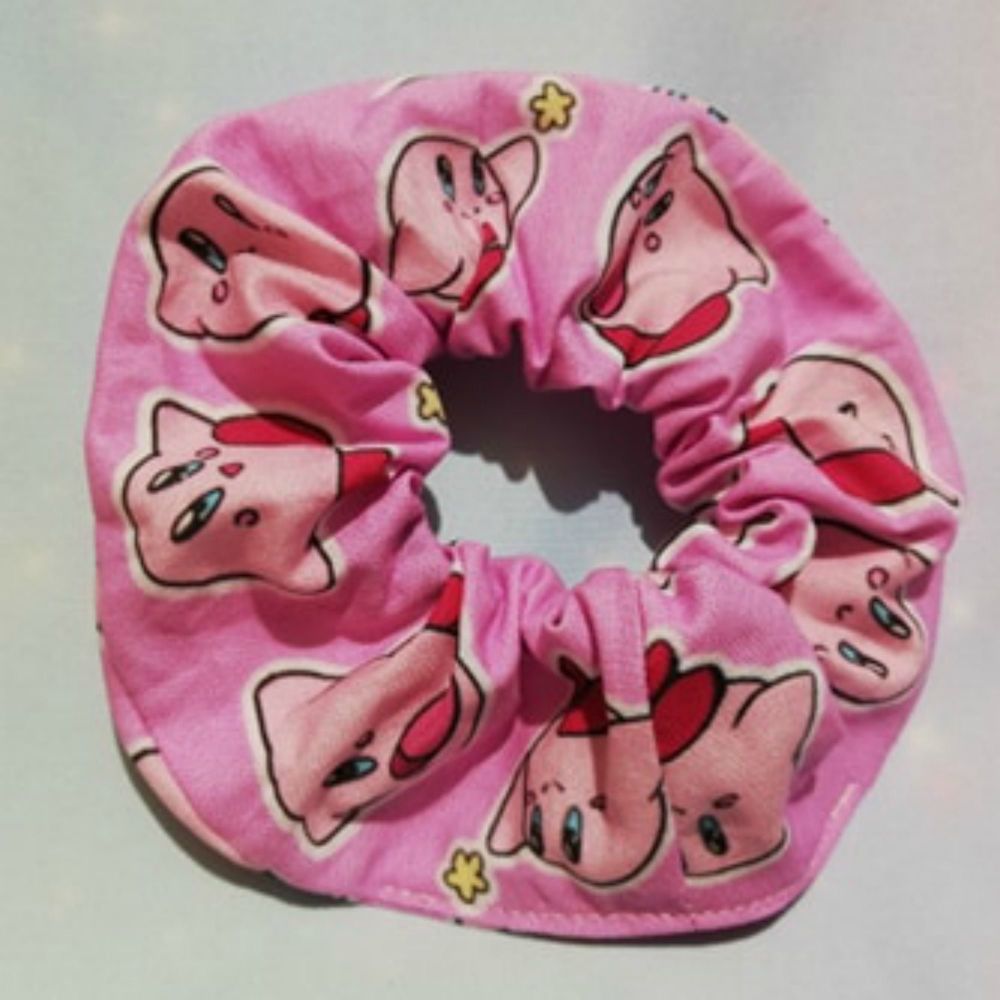 Scrunchie Made With Kirby Inspired Fabric