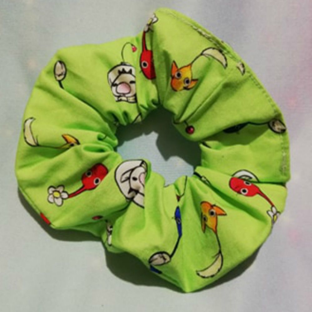 Scrunchie Made with Pikmin Inspired Fabric