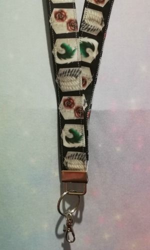 Lanyard made with Attack On Titan Inspired Fabric