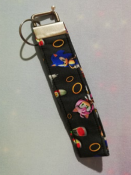 Key fob Made With Sonic The Hedgehog Inspired Fabric - Black