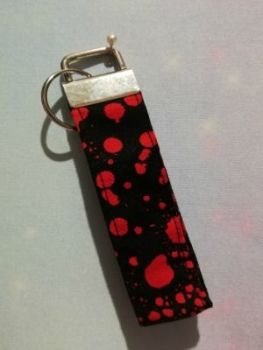 Key Fob Made With Blood Splatter Fabric