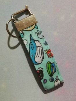 Key Fob Made With Water Pokemon Inspired Fabric - Exclusive