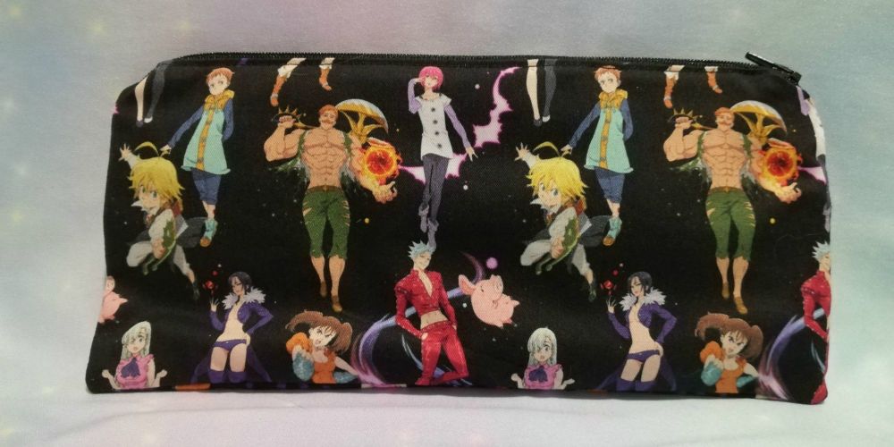 Pencil Case Made With Seven Deadly Sins Inspired Fabric
