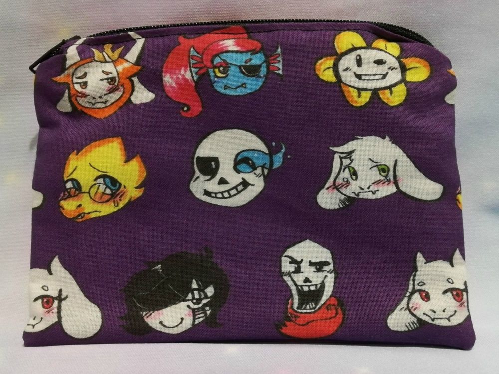 Zip Pouch Made With Undertale Inspired Fabric - Exclusive