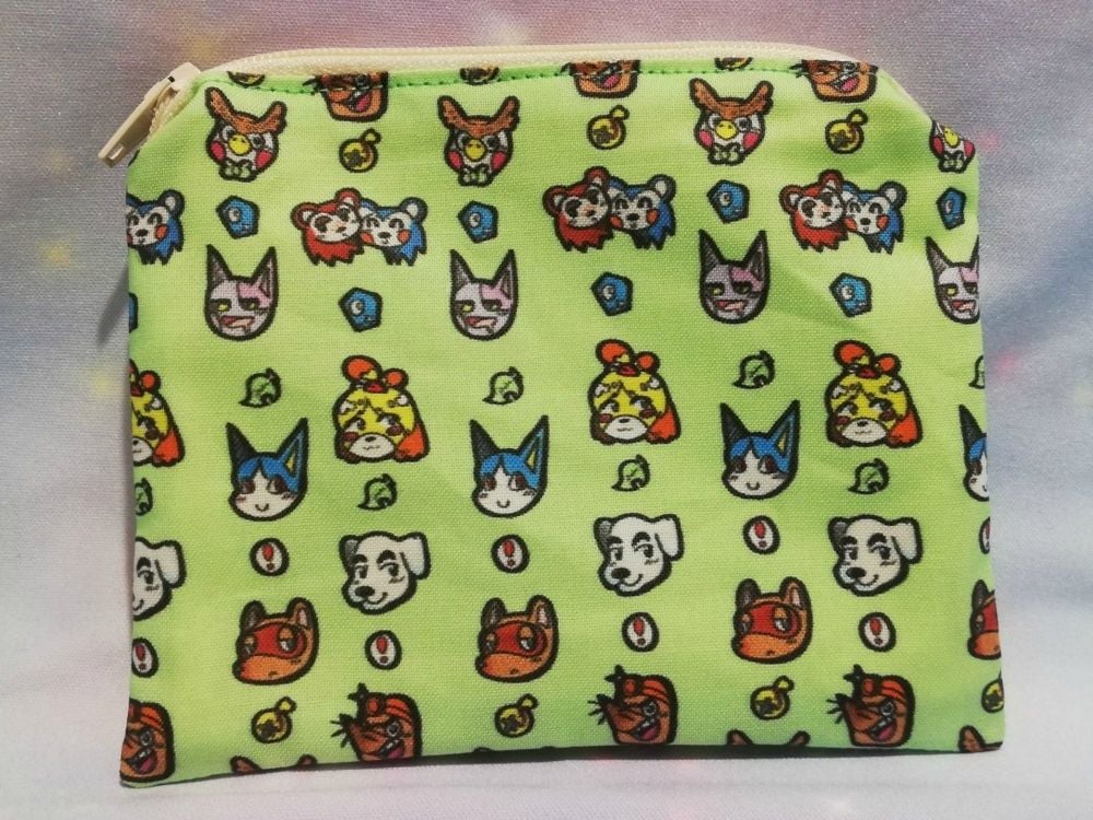 Zip Pouch Made With Animal Crossing inspired Fabric - Exclusive