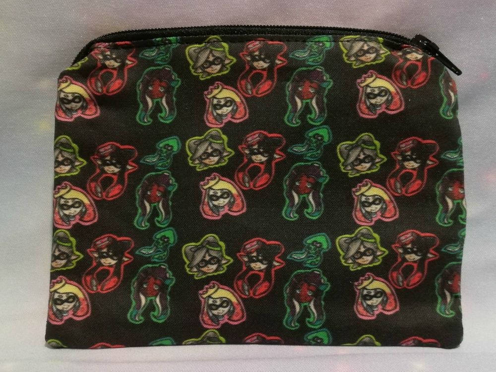 Zip Pouch Made With Small Scale Splatoon Inspired Fabric - Exclusive
