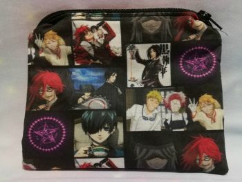Zip Pouch Made With Black Butler Inspired Fabric 