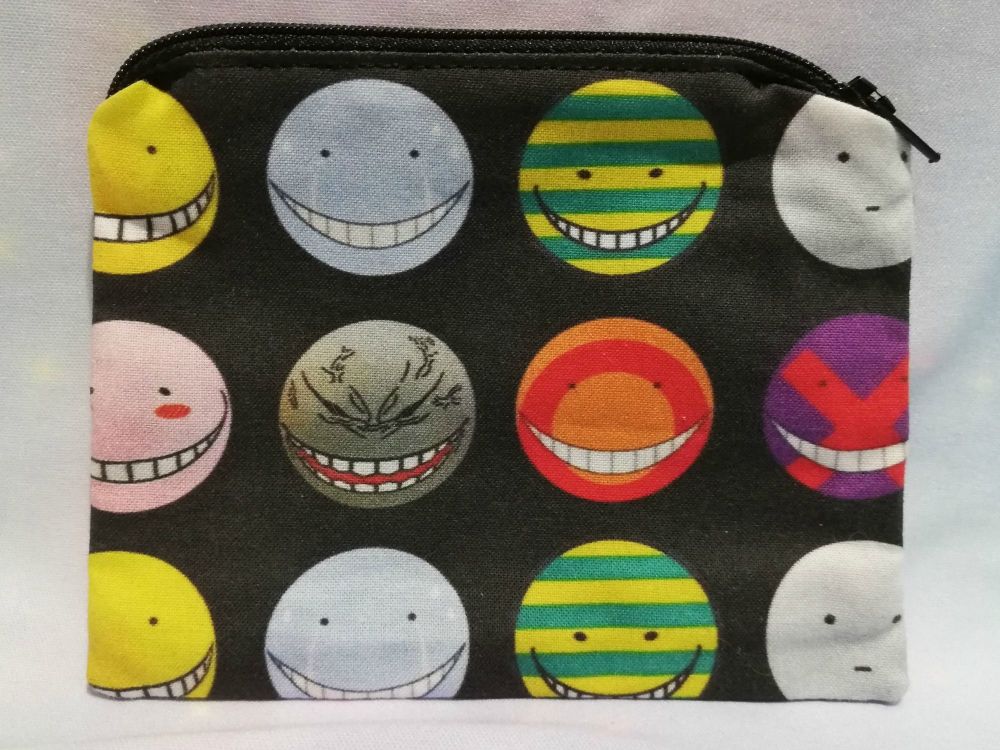Zip Pouch Made With Large Scale Assassination Classroom Inspired Fabric