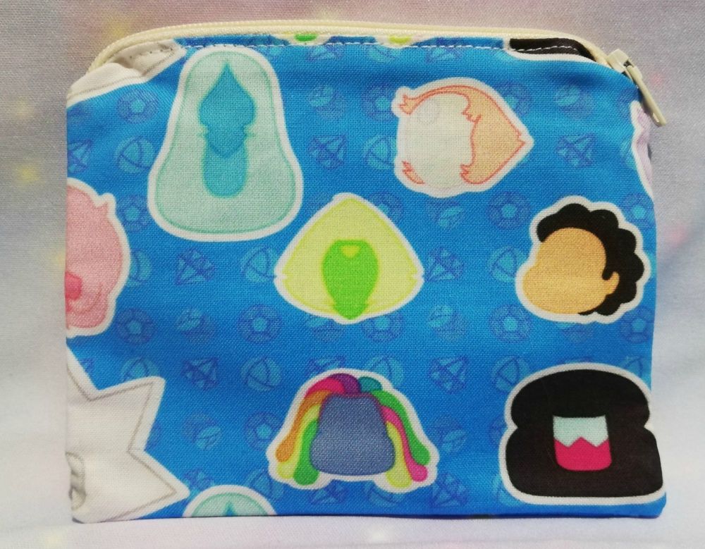 Zip Pouch Made With Stephen Universe Inspired Fabric - Faces