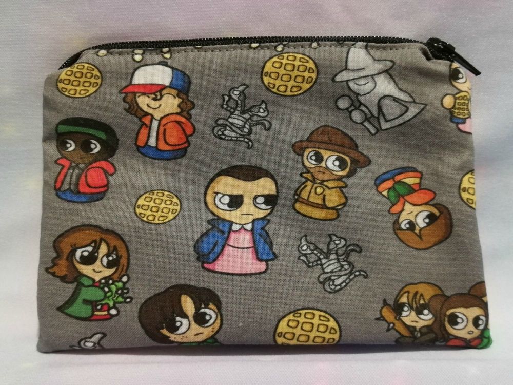 Zip Pouch Made With Stranger Things Inspired Fabric