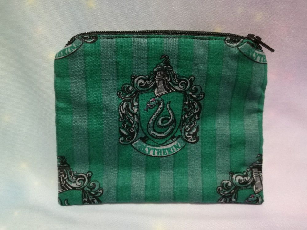 Zip Pouch Made With Harry Potter House Fabric - Slytherin 2
