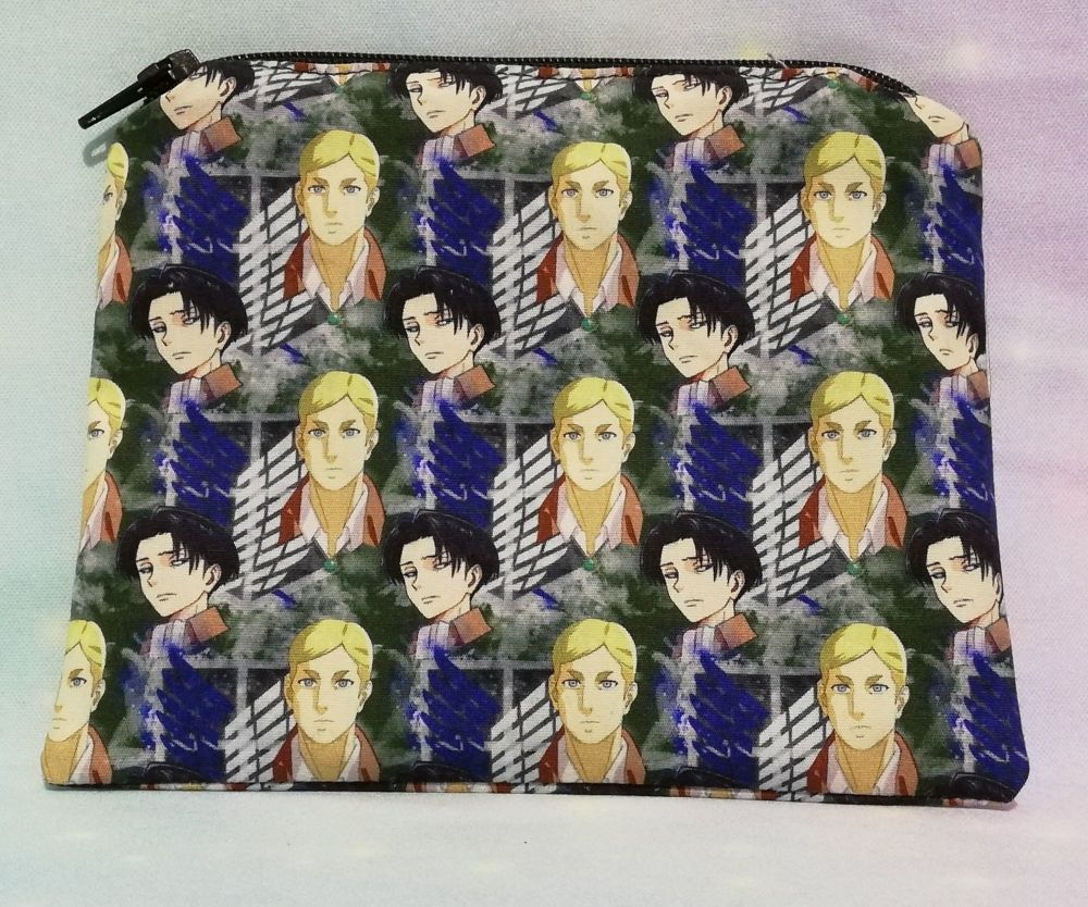 Zip Pouch Made With Attack On Titan Inspired Fabric